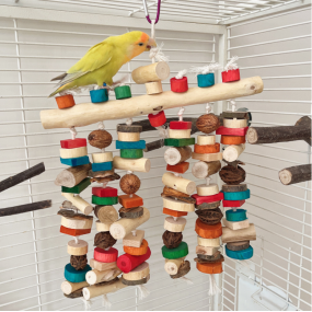 Bird Toy Manufacturer - Large Parrot Chewing Toy Multicolored Natural Wooden Blocks Tearing