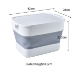 厨房滤篮厂家-方形可折叠PP带手柄