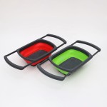 椭圆形排水篮生产商-小型硅胶折叠可调