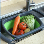 椭圆形排水篮生产商-小型硅胶折叠可调