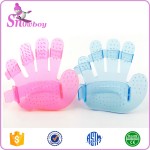 宠物去毛手套厂家-塑料五指美容手套狗用