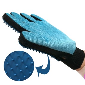 Pet Grooming Glove Manufacturer - Custom 2-in-1 Deshedding Bath Glove Silicone Nylon