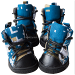 宠物靴厂家-迷彩防滑冬季温暖牛仔鞋小狗用