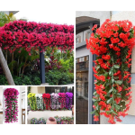 人造兰花厂家-紫罗兰兰花墙挂塑料藤婚礼用