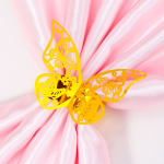 餐巾环厂家-优雅激光切割金属蝴蝶环婚礼圣诞用