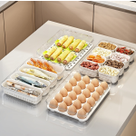 鸡蛋存储盒厂家-便携塑料鸡蛋盒带盖手柄可堆叠分隔