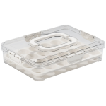 鸡蛋存储盒厂家-便携塑料鸡蛋盒带盖手柄可堆叠分隔