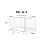 鞋柜厂家-透明磁吸PET塑料防潮可堆叠客厅用