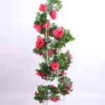 人造玫瑰厂家-墙挂玫瑰藤人造花阳台婚礼用