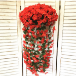 人造兰花厂家-紫罗兰兰花墙挂塑料藤婚礼用