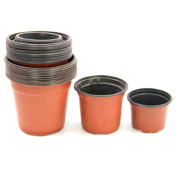 兰花盆厂家-双色白陶育苗塑料兰花种植盆