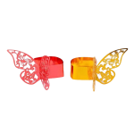 餐巾环厂家-优雅激光切割金属蝴蝶环婚礼圣诞用