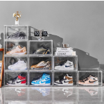 鞋柜厂家-透明磁吸PET塑料防潮可堆叠客厅用