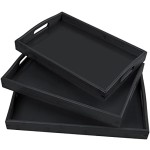 竹制服务托盘供应商-黑色把手厨房大盘