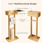 竹制厕纸架厂家-四合一立式