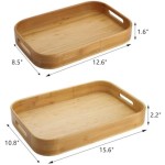 竹制服务托盘生产商-经典把手光滑表面