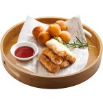 Bamboo Serving Tray Manufacturer - 13.8 Inch Circle Ottoman Tray
