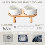 Ceramic Dog Bowls Factory - Elevated Wood Stand 29OZ Capacity