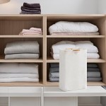 竹制洗衣篮生产商-白色72升木质把手