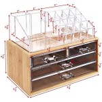 Bamboo Makeup Organizer Supplier - 4 Acrylic Storage Compartments