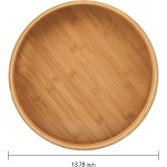 Bamboo Serving Tray Manufacturer - 13.8 Inch Circle Ottoman Tray