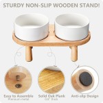 Ceramic Dog Bowls Factory - Elevated Wood Stand 29OZ Capacity