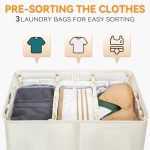 竹制洗衣篮生产商-160升三层可拆卸袋