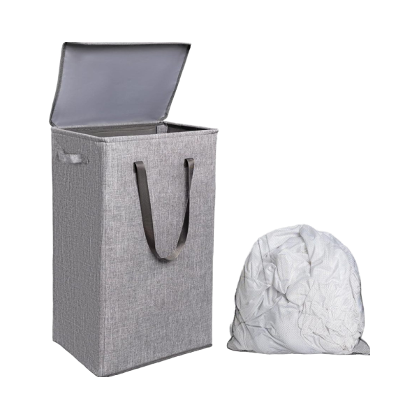 竹制洗衣篮厂家-方形可折叠帆布袋