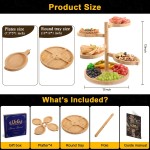 竹制奶酪板厂家-五合一360度旋转分层