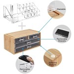 Bamboo Makeup Organizer Supplier - 4 Acrylic Storage Compartments