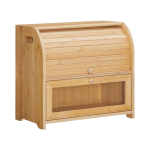 竹制面包盒供应商-双层卷顶大容量