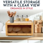 竹制面包盒生产商-现代台面储物箱