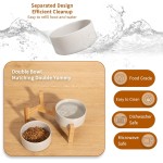 抬高狗碗套装供应商-双陶瓷竹架