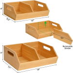 竹制储物箱生产商-可堆叠食品柜整理箱代工