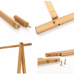 竹制衣架供应商-4钩2轮鞋存储