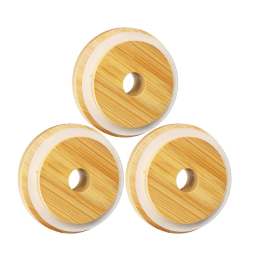 竹制杯盖供应商-70毫米可重复使用带吸管孔代工