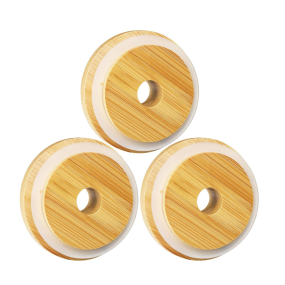竹制杯盖供应商-70毫米可重复使用带吸管孔代工