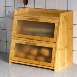 竹制面包盒厂家-双层透明窗自组装