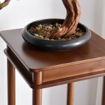 竹制花展示架生产商-极简花盆架