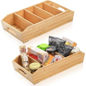 Bamboo Kitchen Storage Box Factory - 5 Layer Removable Dividers