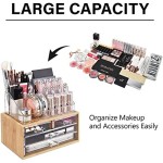 Bamboo Makeup Organizer Supplier - 4 Acrylic Storage Compartments