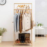 竹制衣架厂家-可折叠儿童外套架