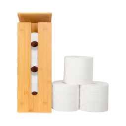 竹制厕纸架厂家-双层储物收纳