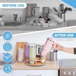 竹制杯具收纳生产商-40盎司旋转架