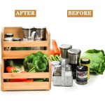 竹制水果篮供应商-双层长方形收纳器批发