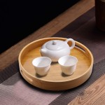 Bamboo Serving Tray Manufacturer - 13.8 Inch Circle Ottoman Tray