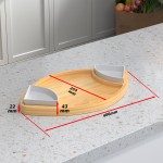 竹制服务托盘厂家-足球形状带蘸料盘