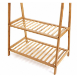 竹制衣物收纳生产商-双层衣柜架