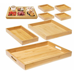 竹制服务托盘厂家-大托盘把手定制