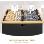 竹制洗衣篮厂家-黑色165升可折叠双篮